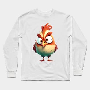 Rooster Cute Adorable Humorous Illustration Long Sleeve T-Shirt
